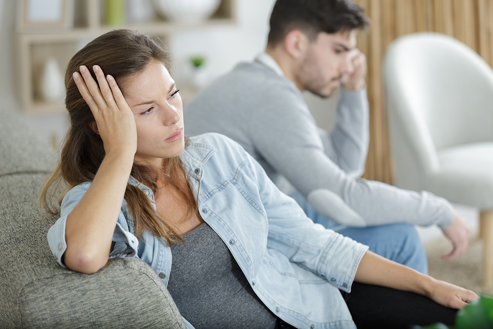 woman worries about husband's signs of addiction