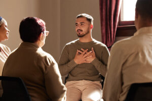 Man sharing a heartwarming story
